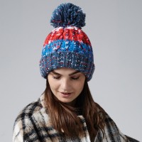 BC486 Corkscrew Pom Pom Beanie